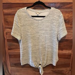 Calvin Klein shirtsleeve tie front tee